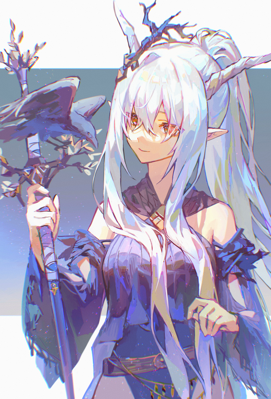 明日方舟#  仇白,夕,闪灵 画师:白花花