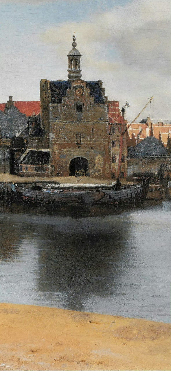 不仔细看,你绝对以为是照片,维米尔油画—《代尔夫特的风景》#油画