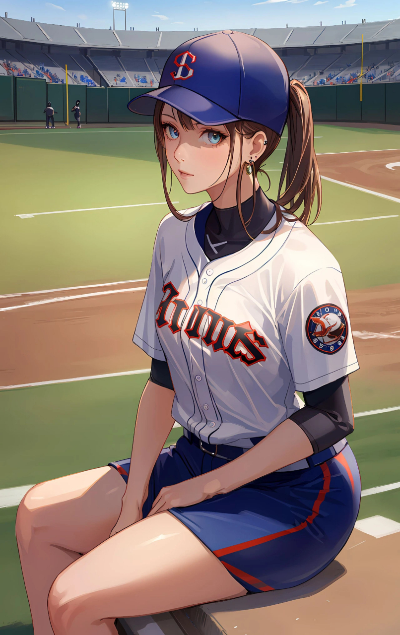 动漫壁纸# 棒球服女孩～上篇