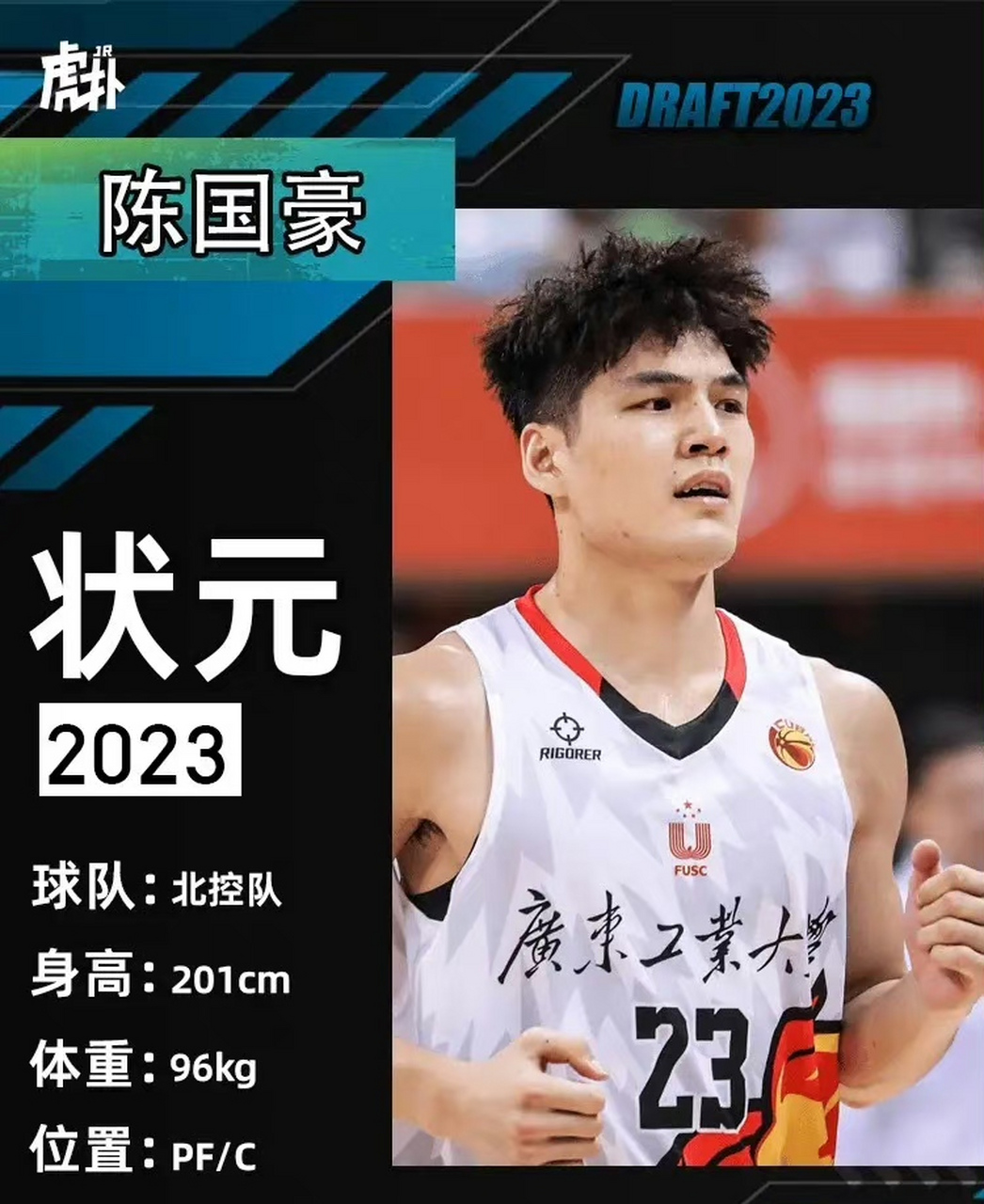 陈国豪当选cba选秀状元,北京控股以首轮第一顺位签下来自广东工业大学