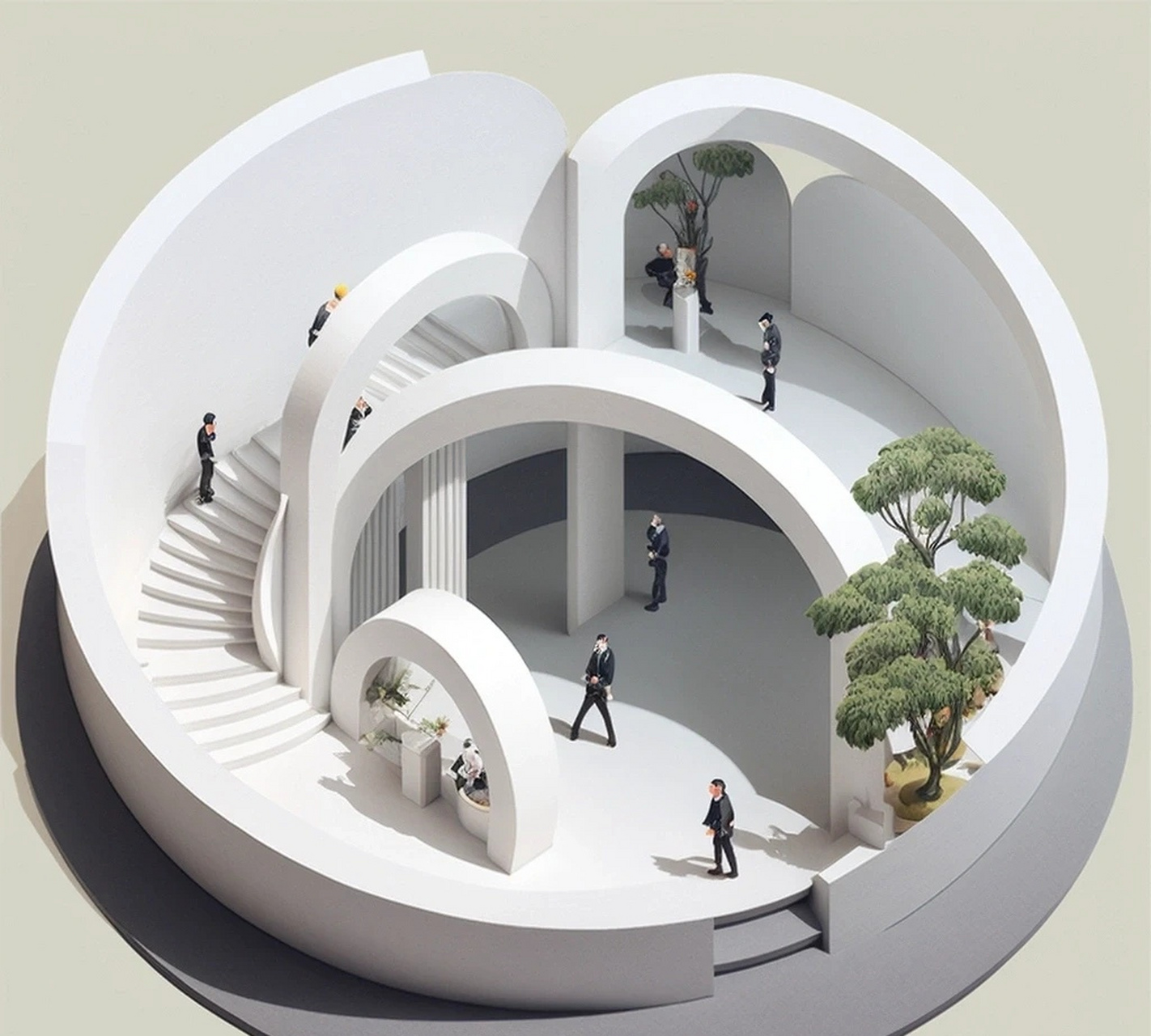 由清华大学ai设计团建立的微型建筑物模型