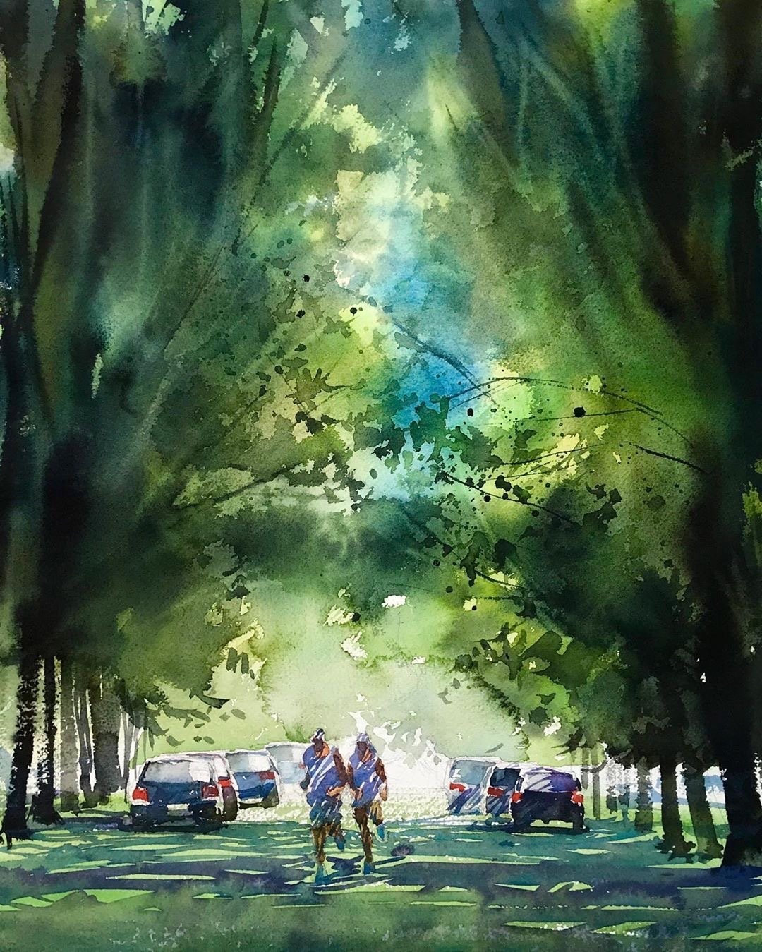 日本水彩画家笠井一男(kazuo kasai)的水彩风景画作品欣赏