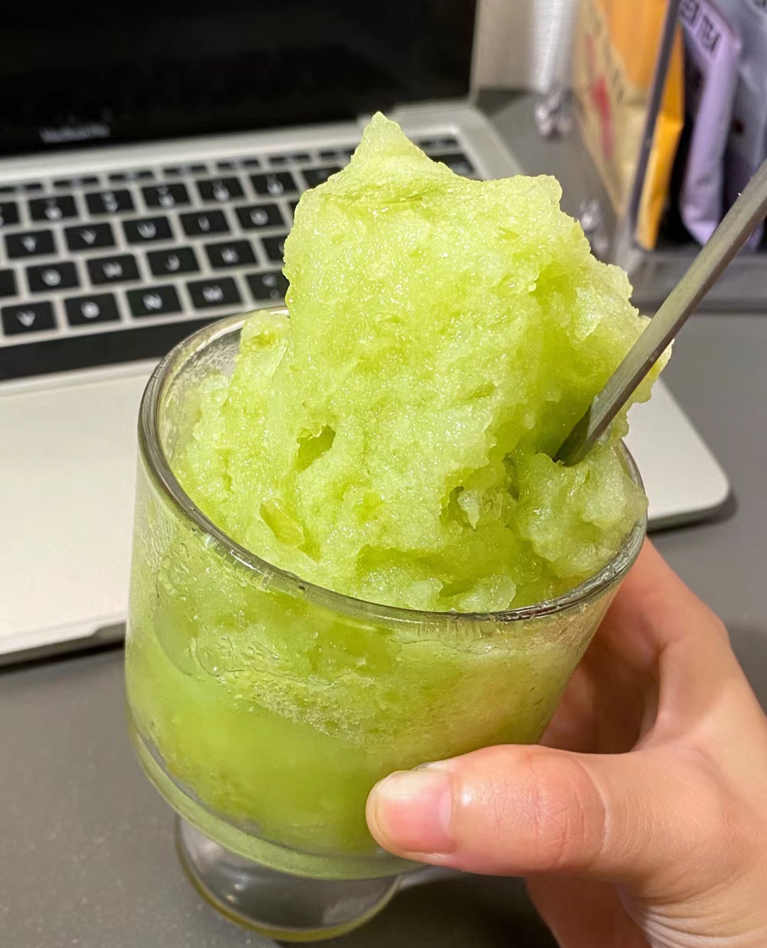 自制美食之青提冰沙