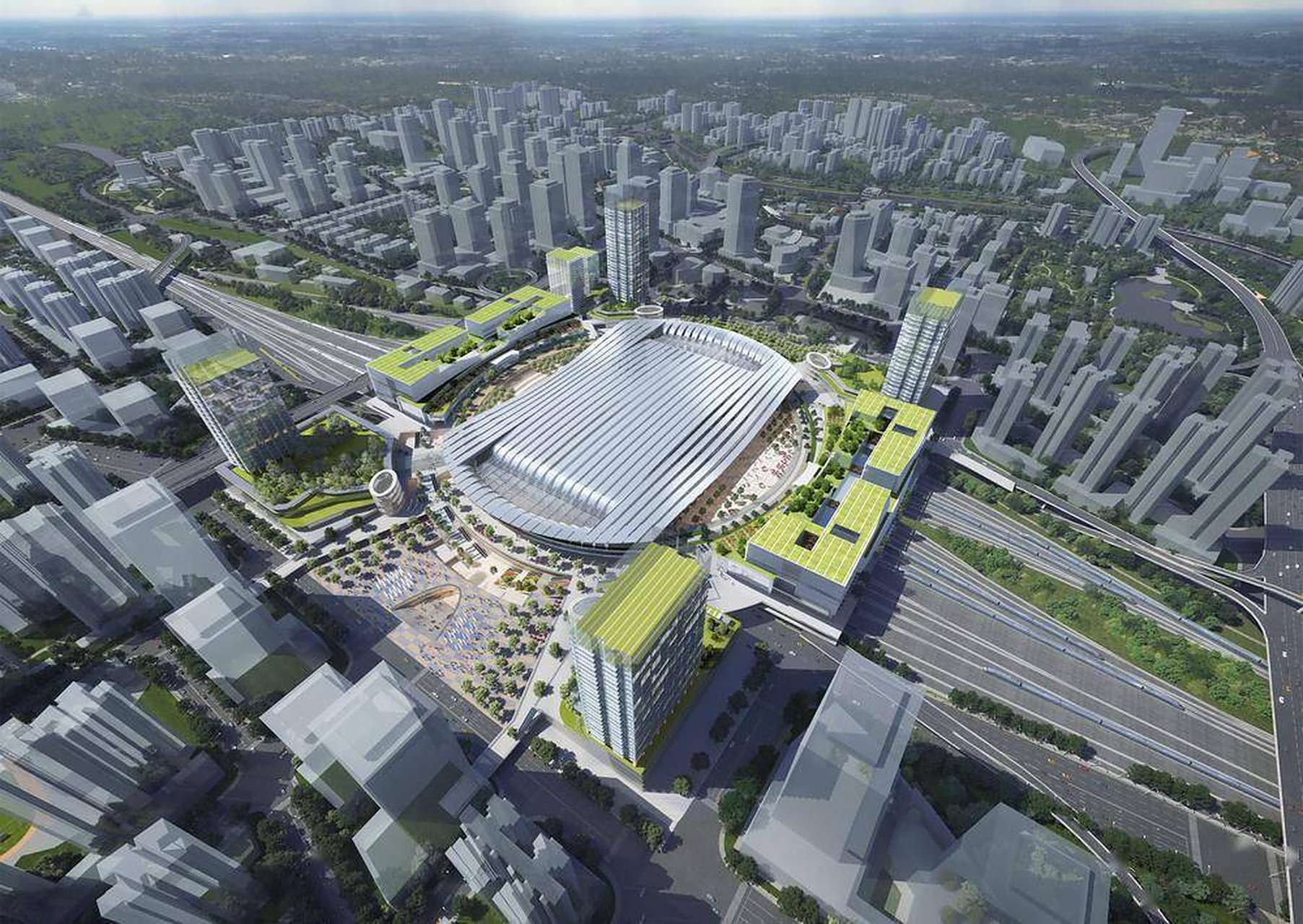 亚洲最大火车站—广州白云火车站封顶中