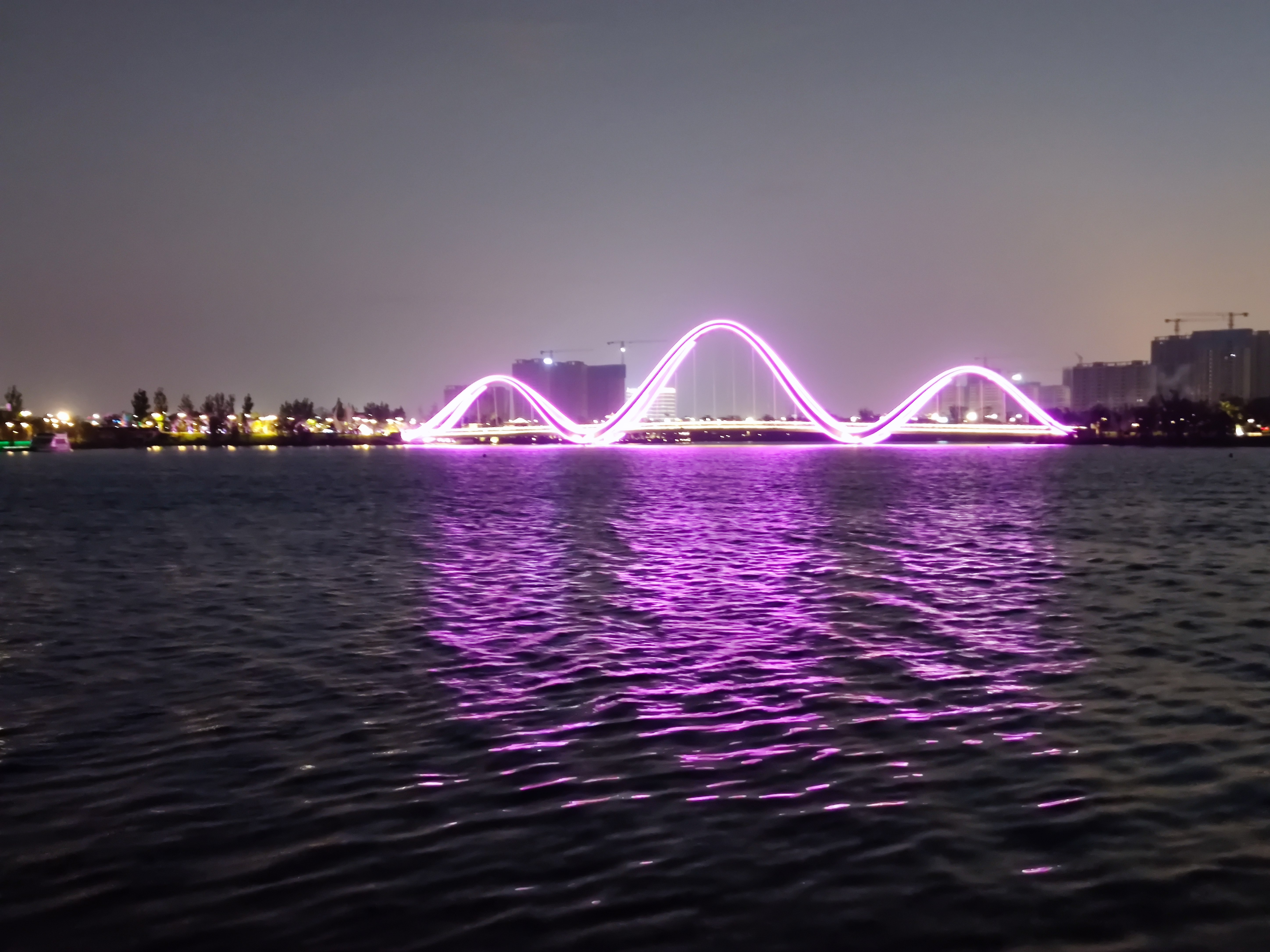 盐城夜景,海棠园,龙桥