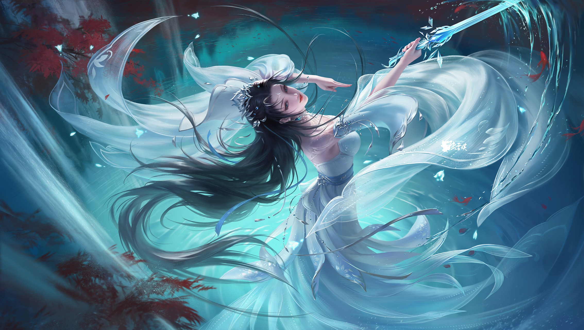 古风插画# 诛仙女主陆雪琪: 雪肤花貌不可状其容色 海潮有信不可问其