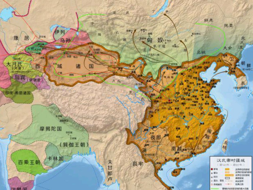 汉代西域三十六国地图图片