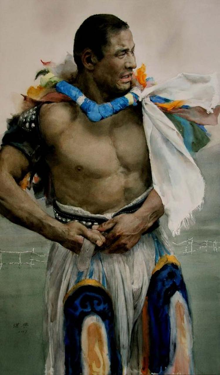 真正的蒙古摔跤手,看着可怕吗?[得意]