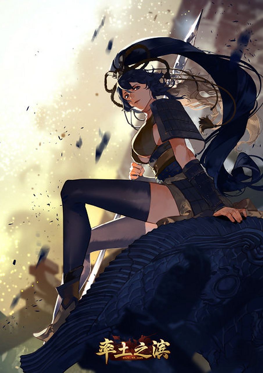 率土之滨#一张英姿飒爽的吕姬同人画送给大家