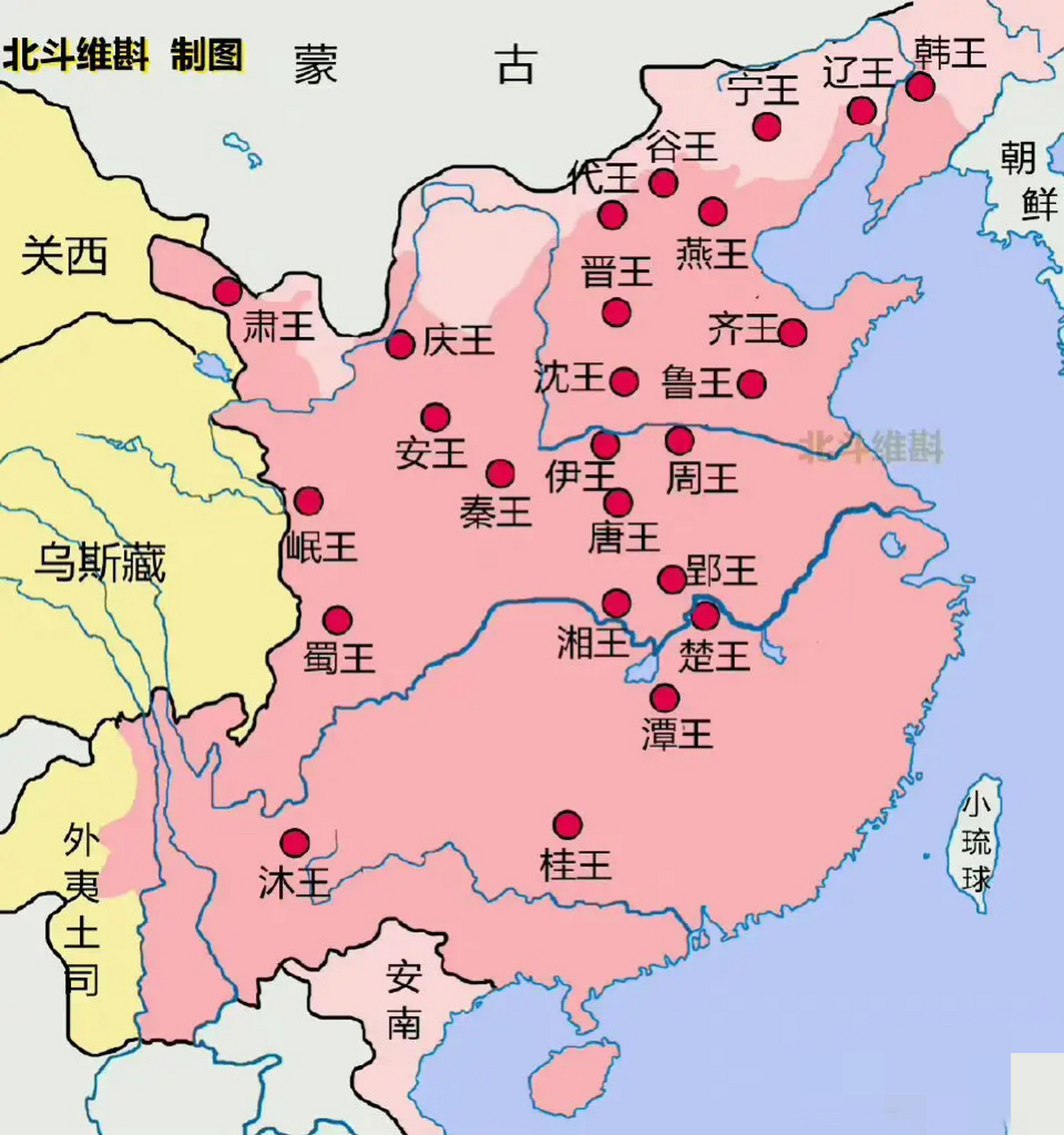 看到关于明朝藩王的分布图,好像突然悟了,为啥崇祯无论怎么用力去护住