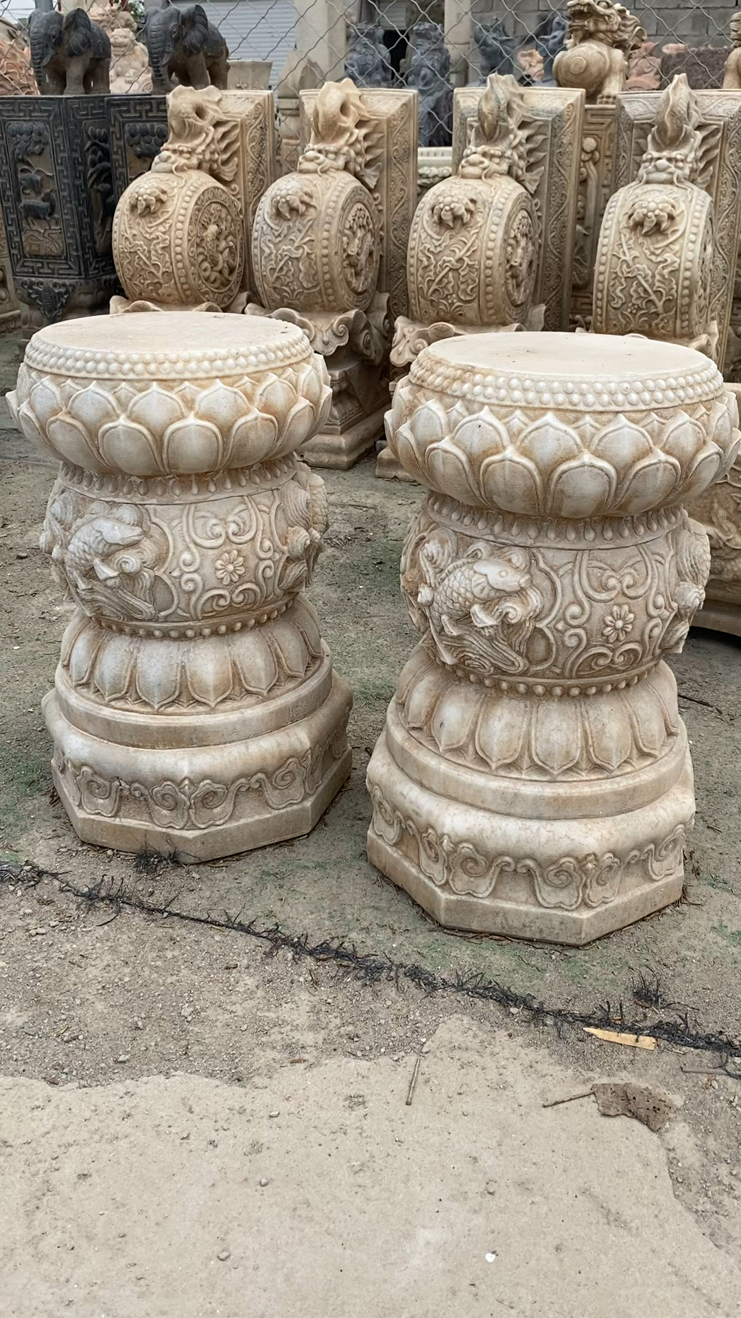 汉白玉做旧柱墩