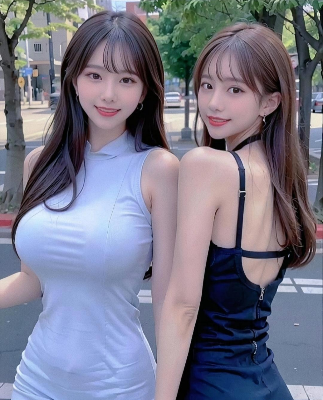 ai绘画的双胞胎姐妹,清新靓丽,可爱甜美