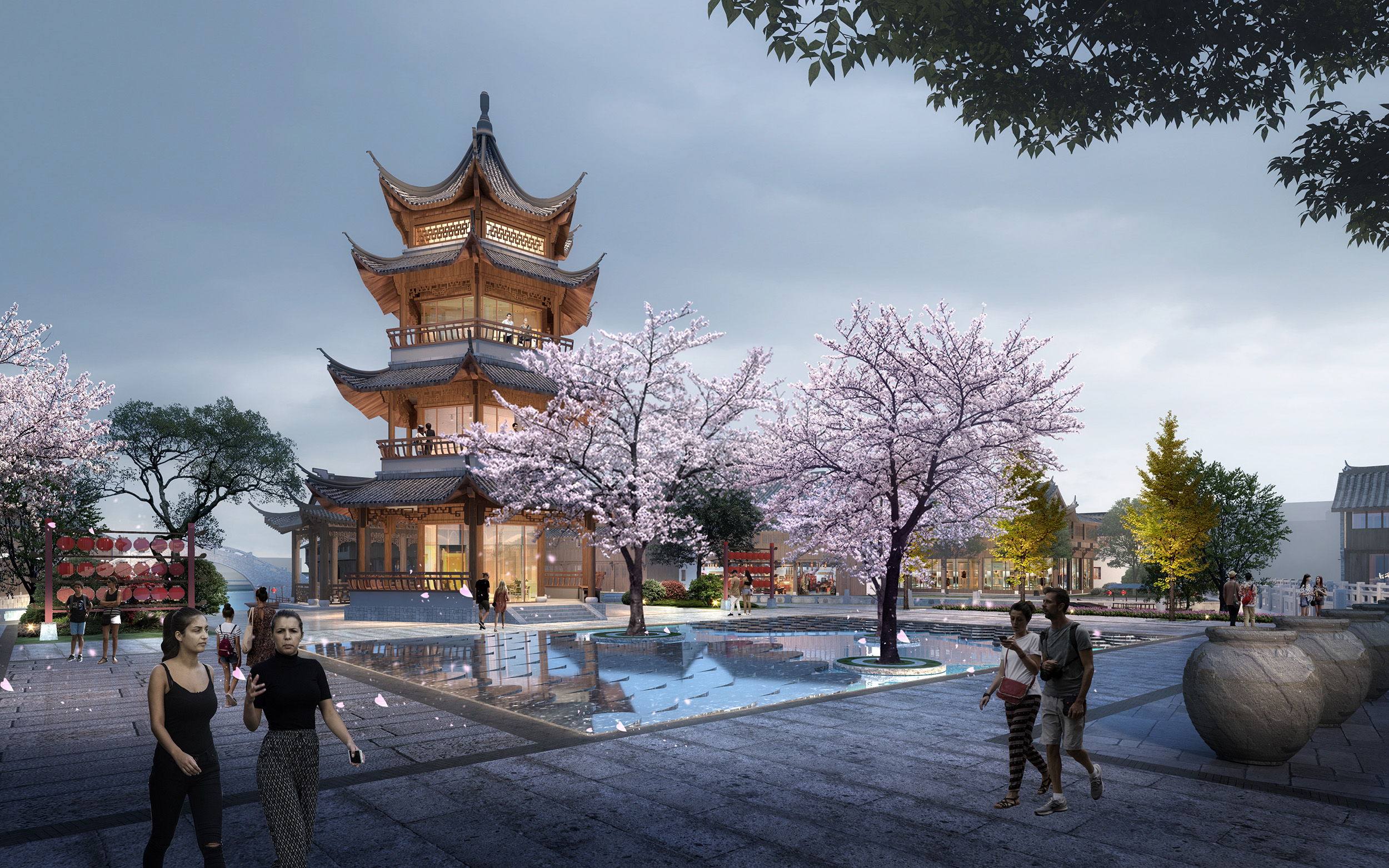 一套古建,中式建筑效果图