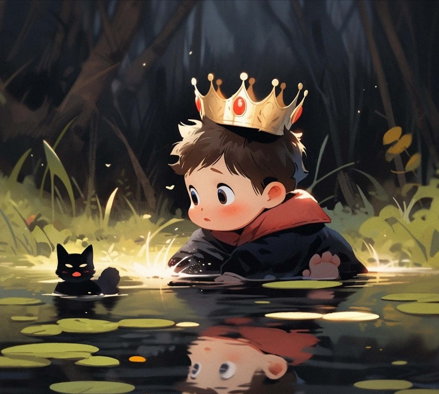 情头| 童话故事|王子与小黑猫#二次元# 无水印小伙伴们#动漫头像