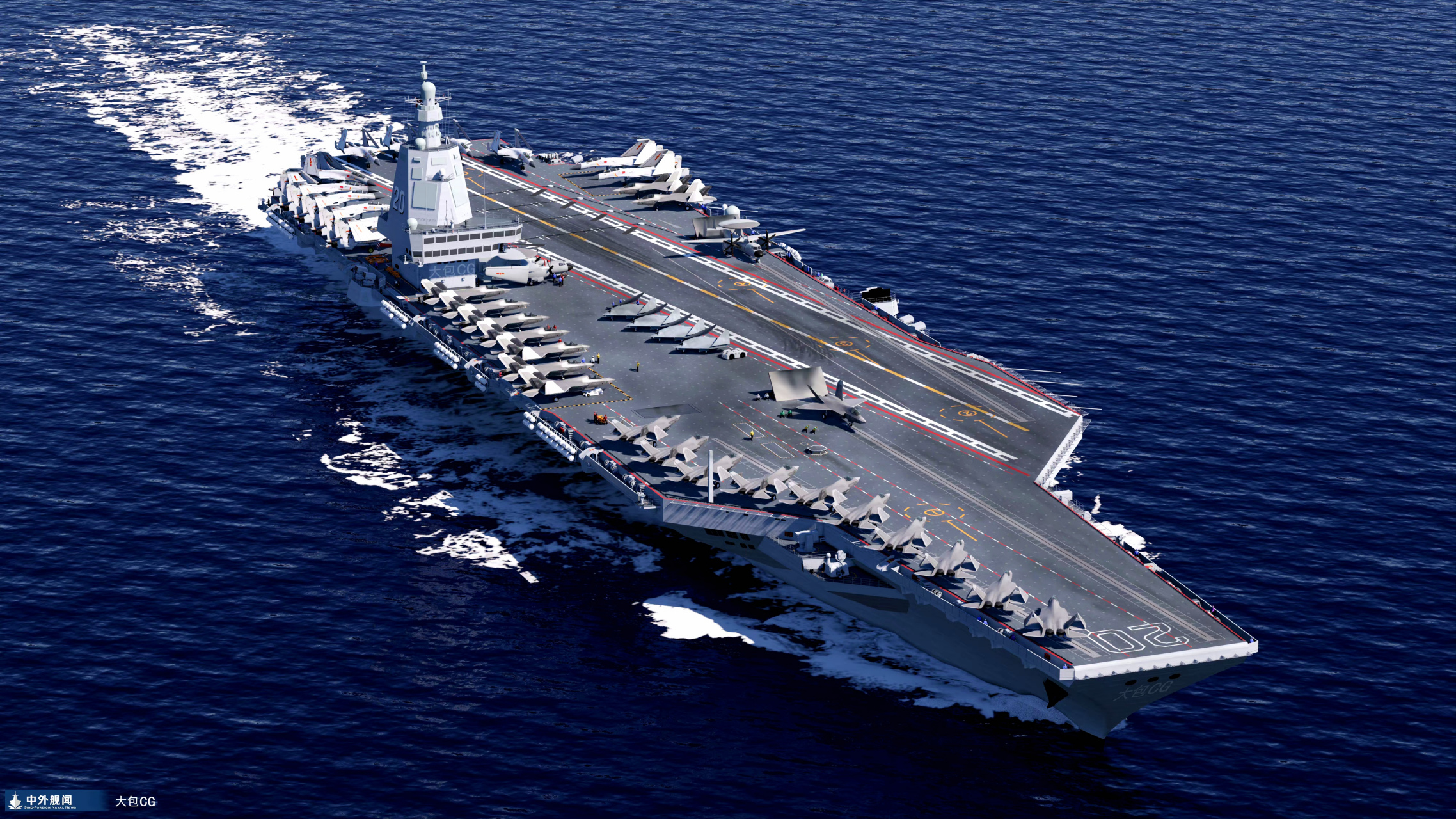 舰岛后移之后, 前面的飞机可以摆更多, 前向的航空指挥岗位也更多