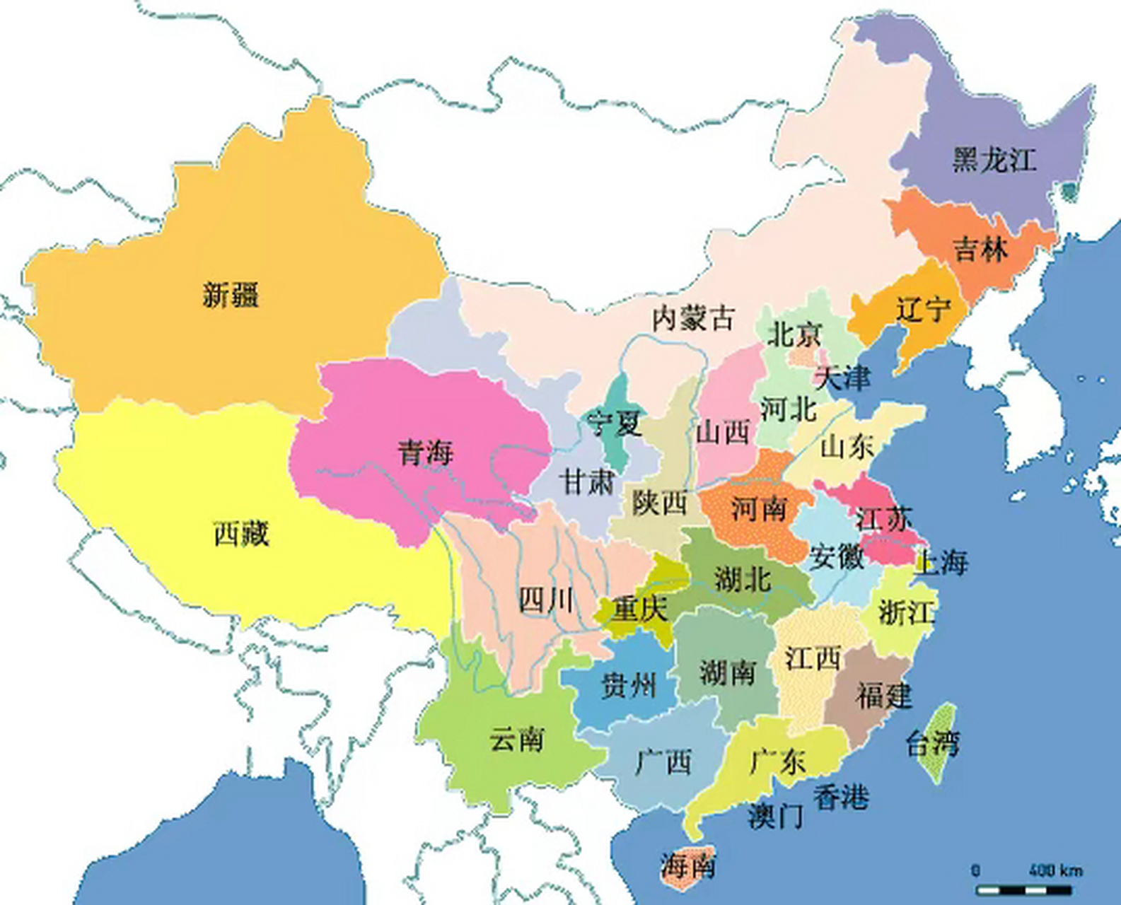 中国省界地图图片