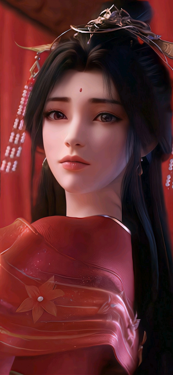 女神月婵喜服精美壁纸分享#完美世界# #国漫女神# #月婵