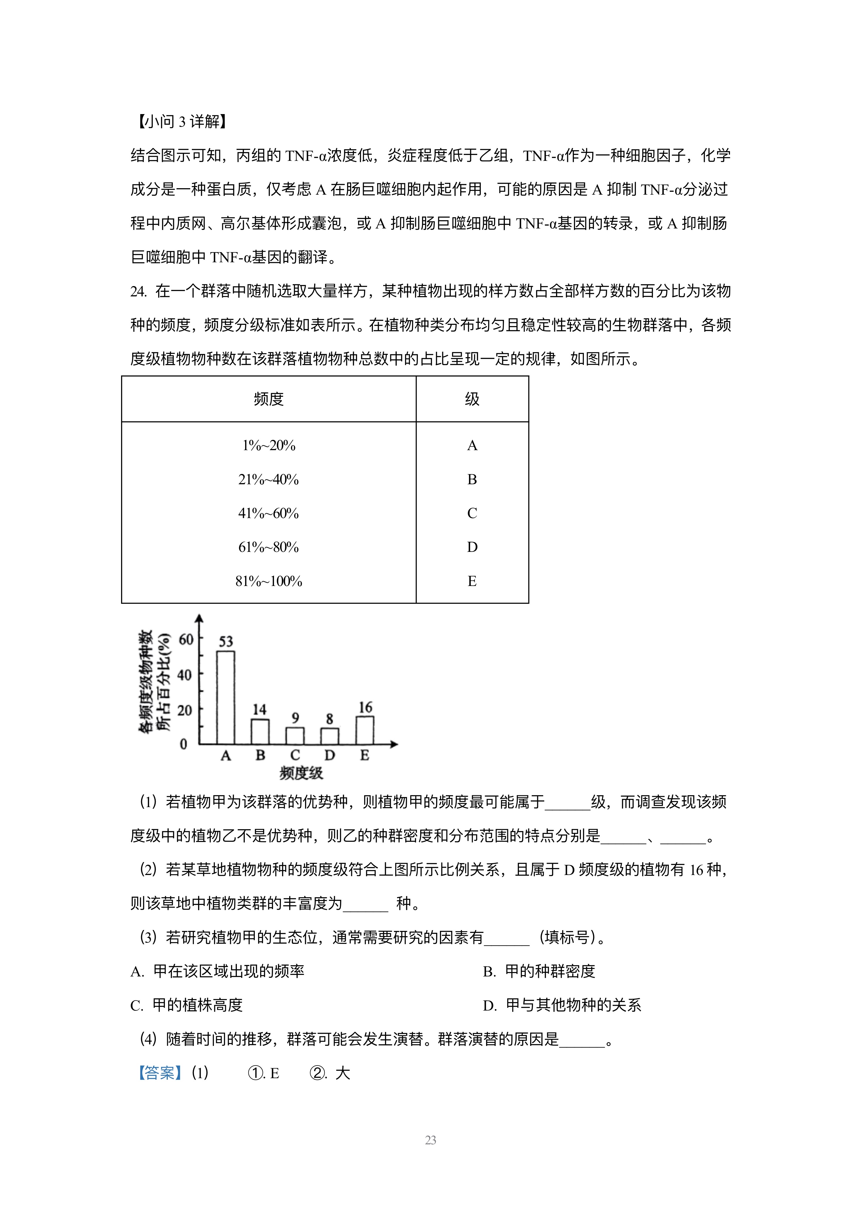 2022年高考山东高考生物试题答案