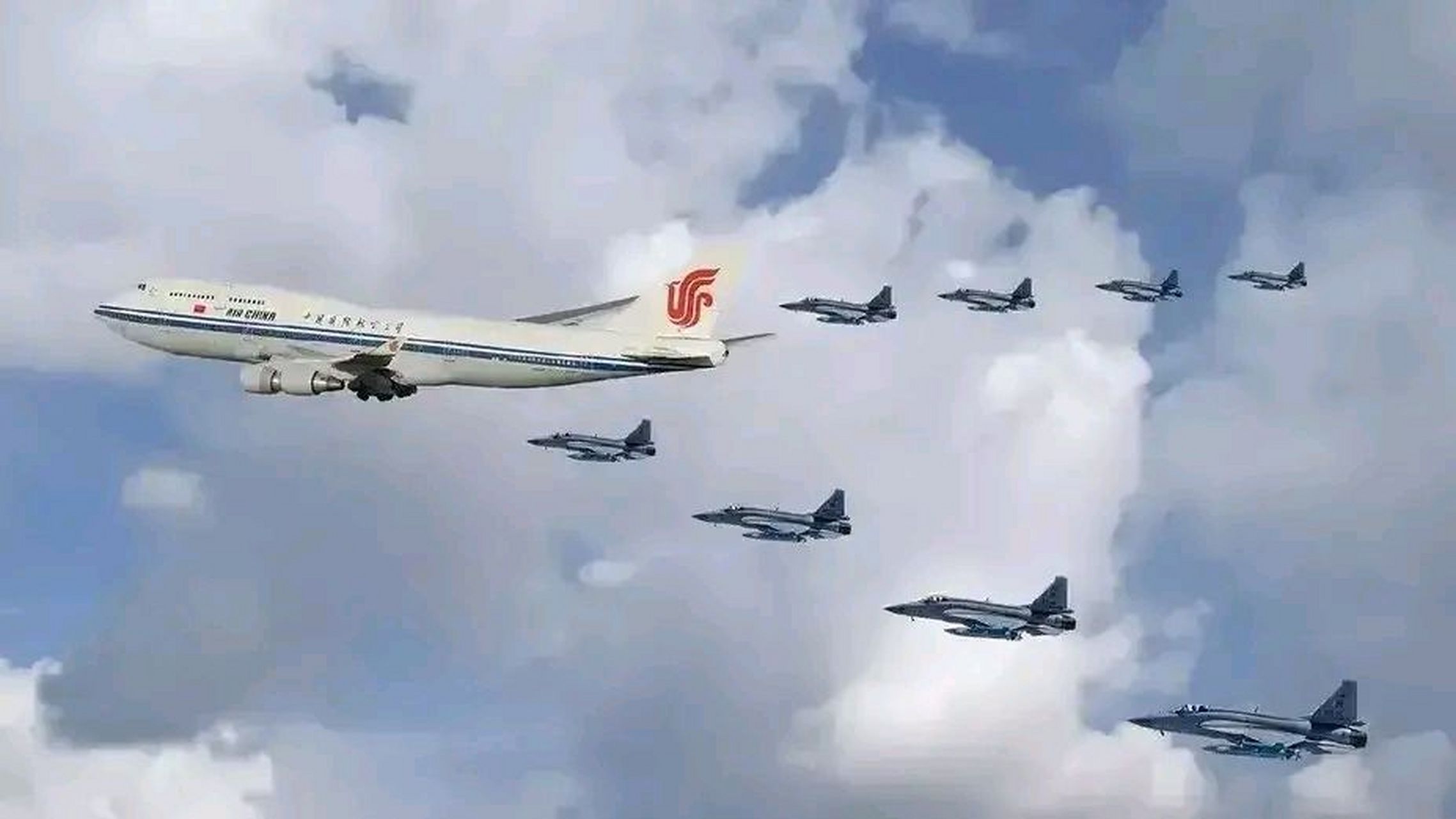 什么叫大国担当,中国没让我失望,战斗机护航传递捍卫主权的决心!