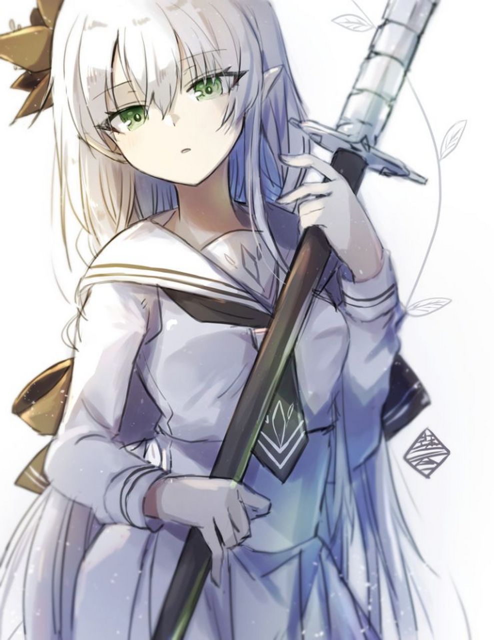 持刀的jk精灵少女