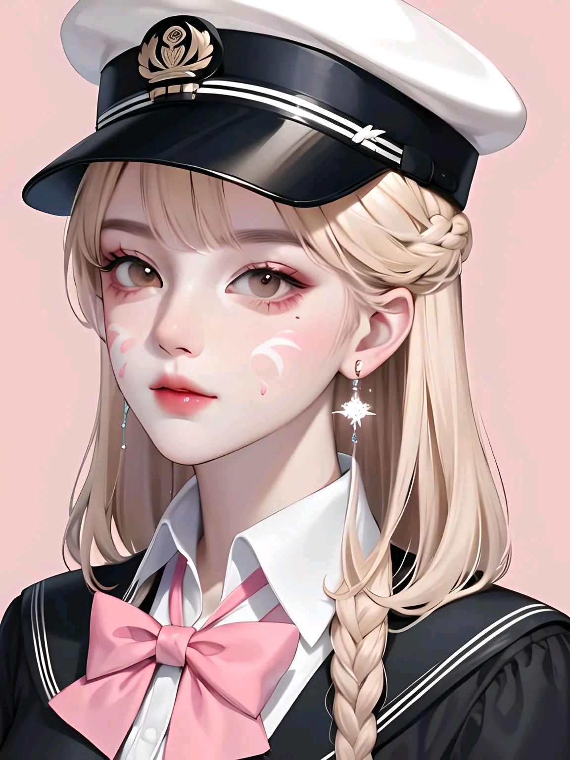 穿水手服戴帽子的女生