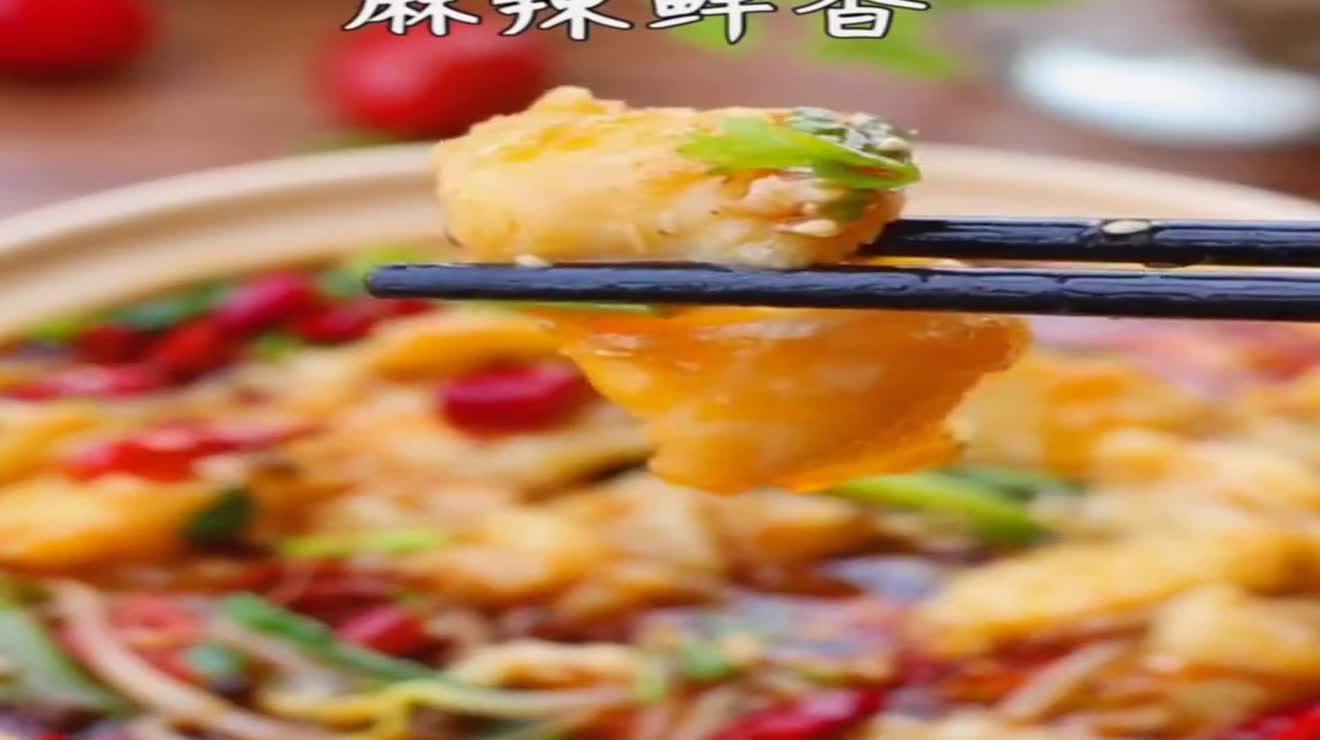 又滑又嫩麻辣鲜香的水煮巴沙鱼,太下饭了