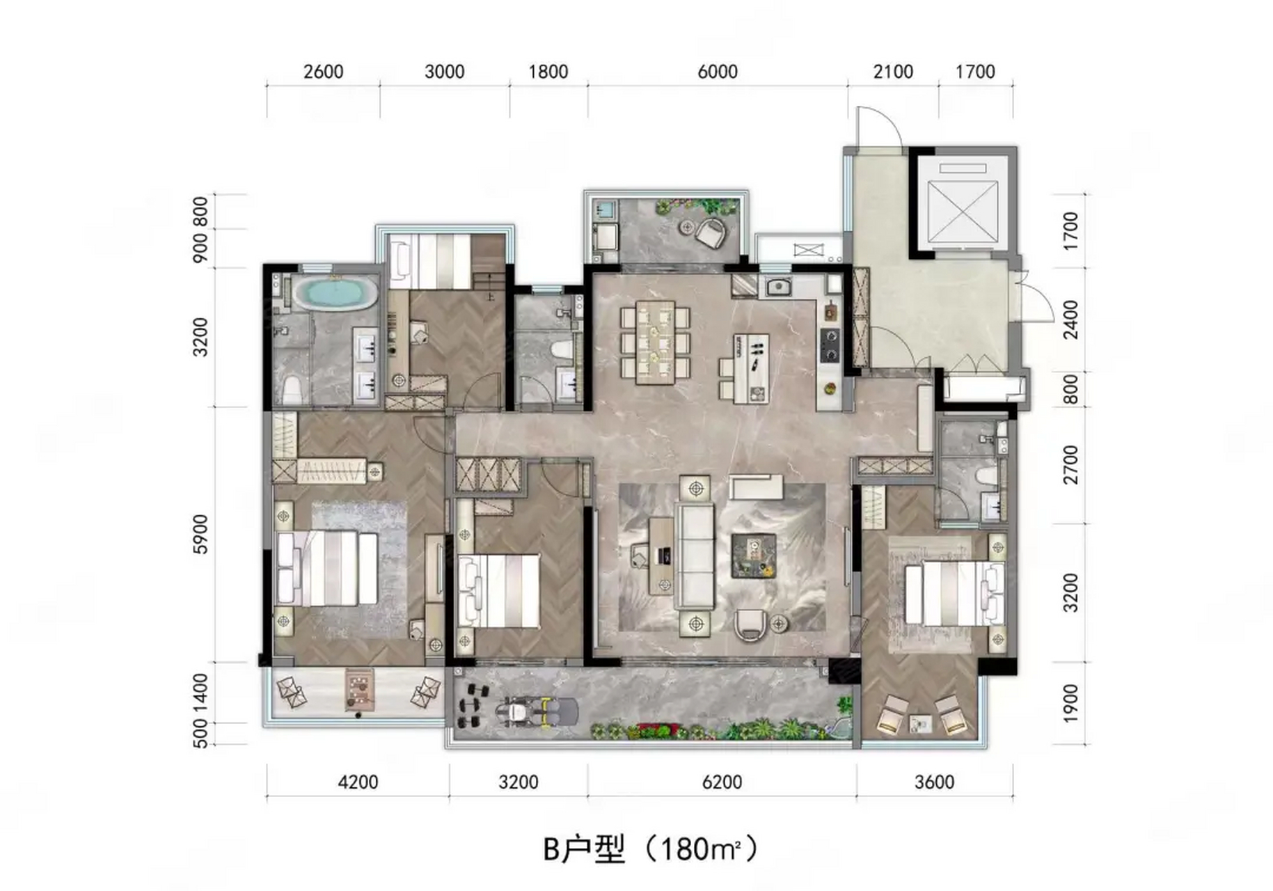 180平方自建房户型图图片