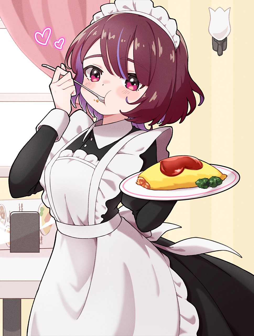 贪吃女仆的爱心蛋包饭#二次元#  画师:nokino