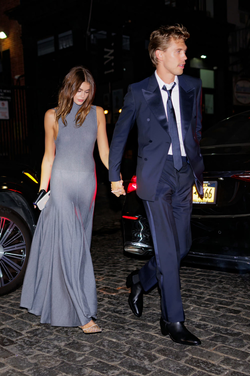 kaia gerber和男友austin butler纽约街拍