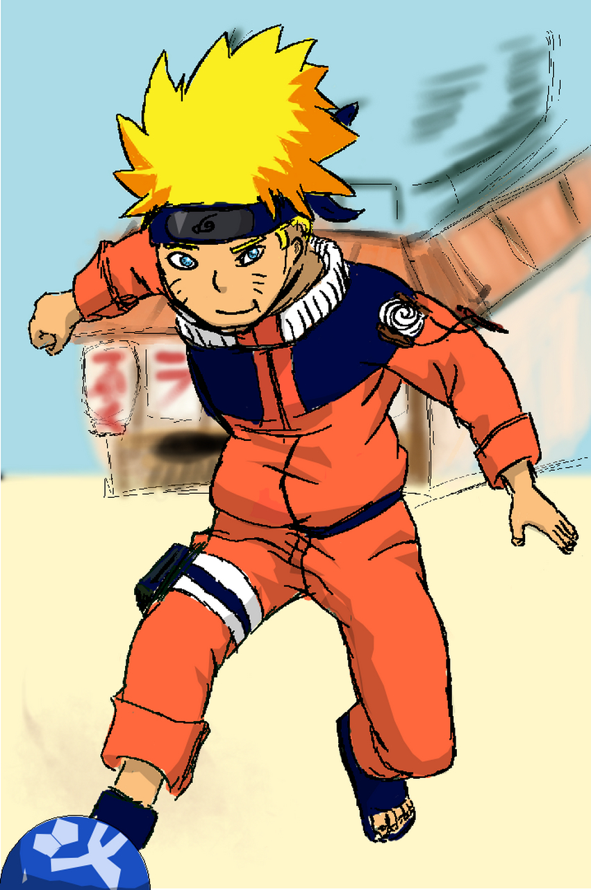 鸣人在踢球#动漫# #画画# #绘画# #漩涡鸣人