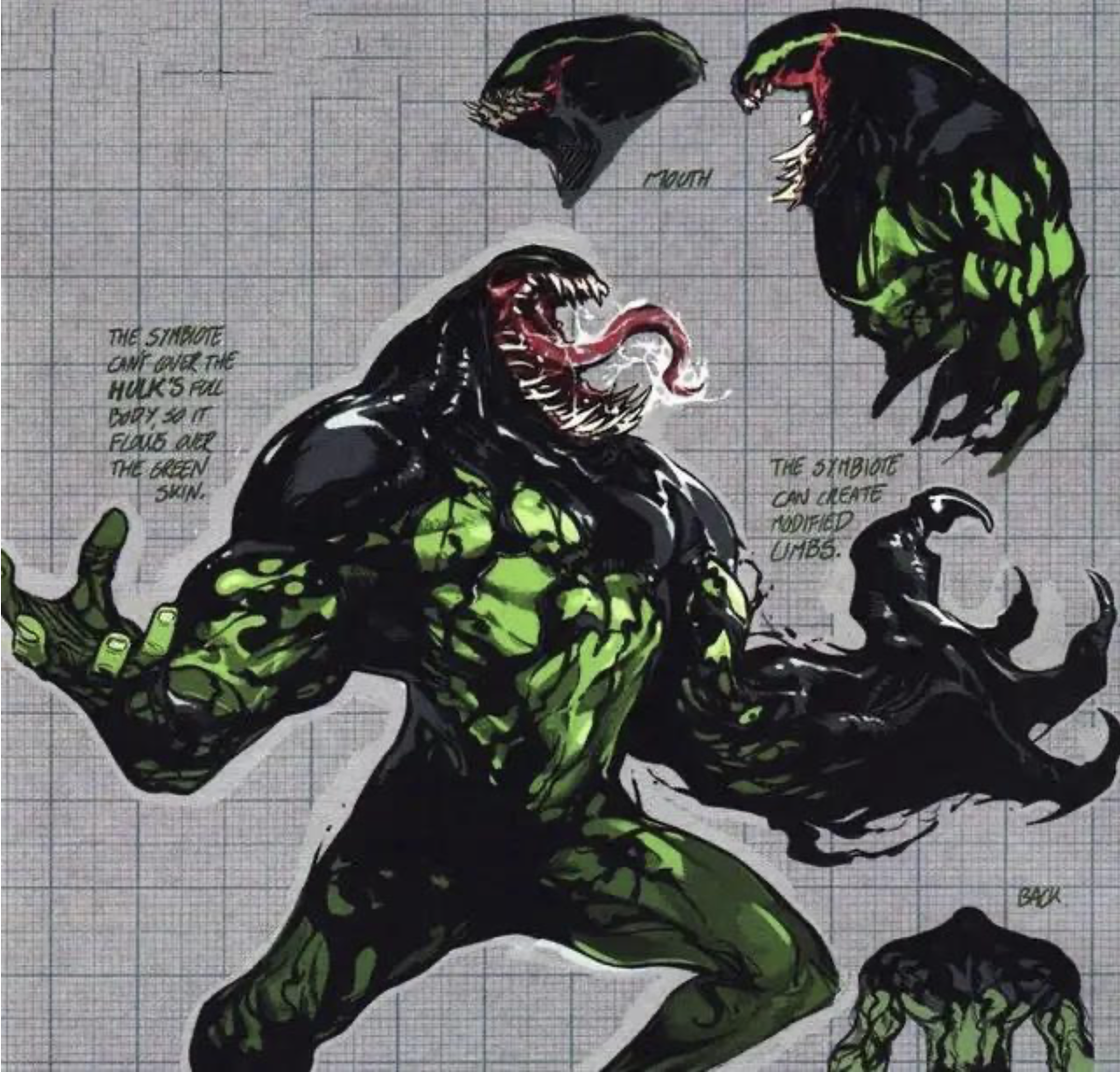 当毒液寄生到浩克身上,光是浩克利爪就比其他毒液版本帅太多了!