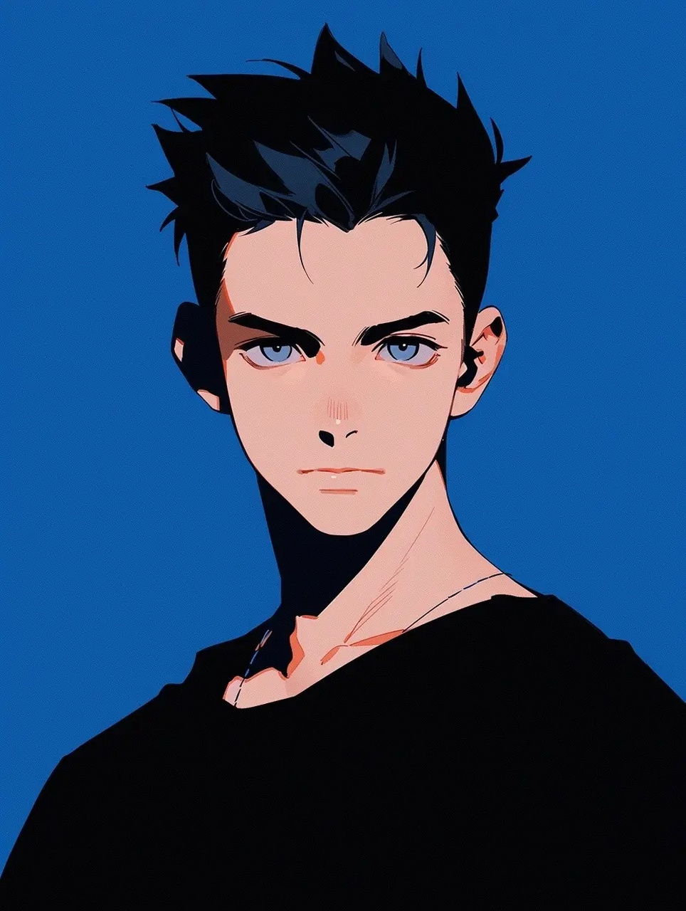 蓝色简约男生头像