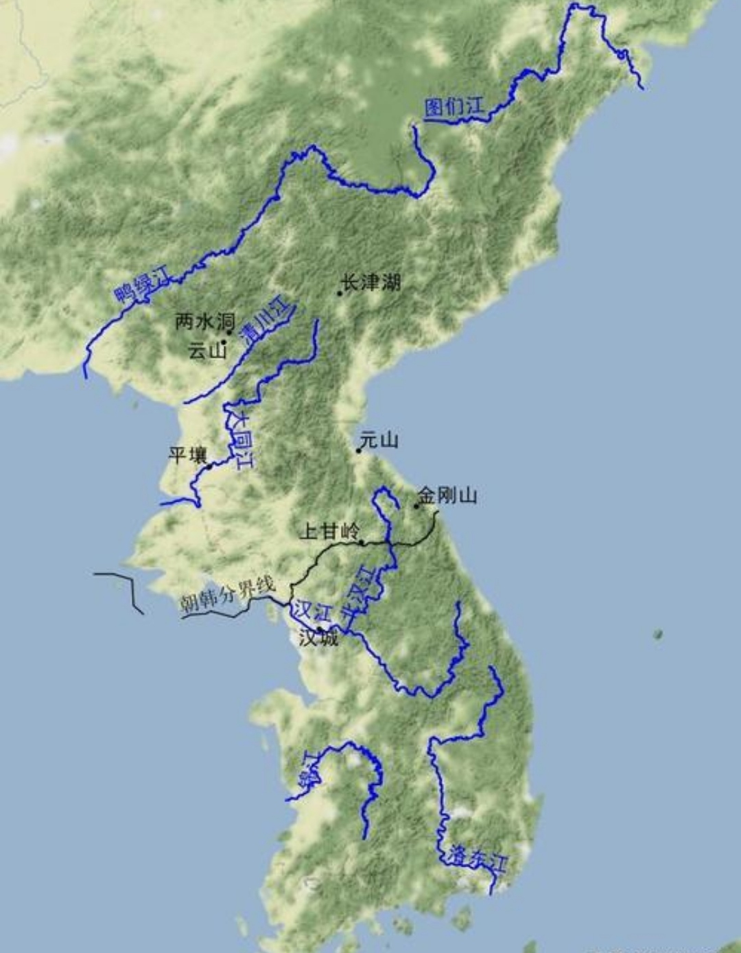 鸭绿江卫星地图图片