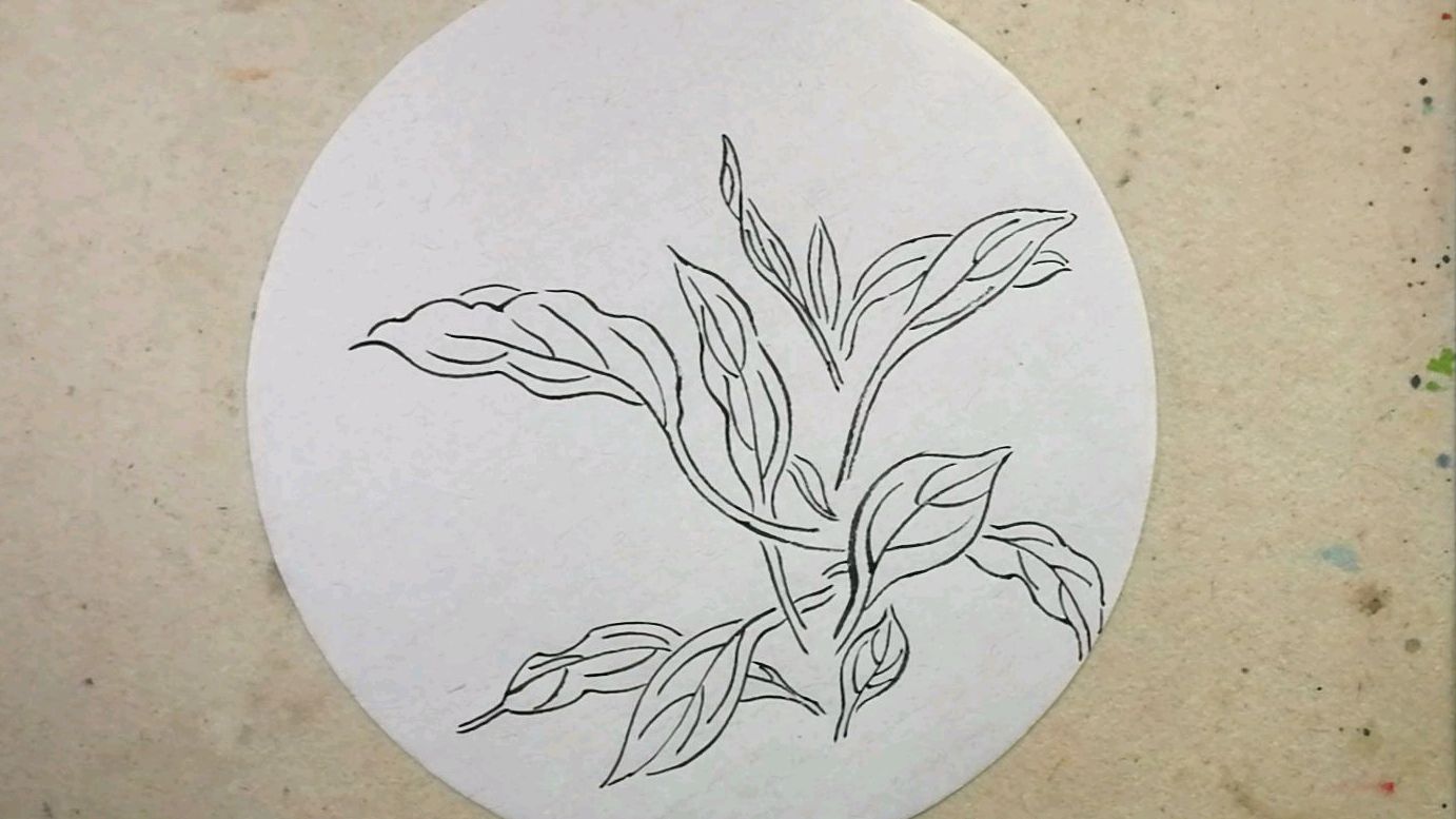 零基础花鸟画,鸡冠花叶子的画法,一步一步细讲