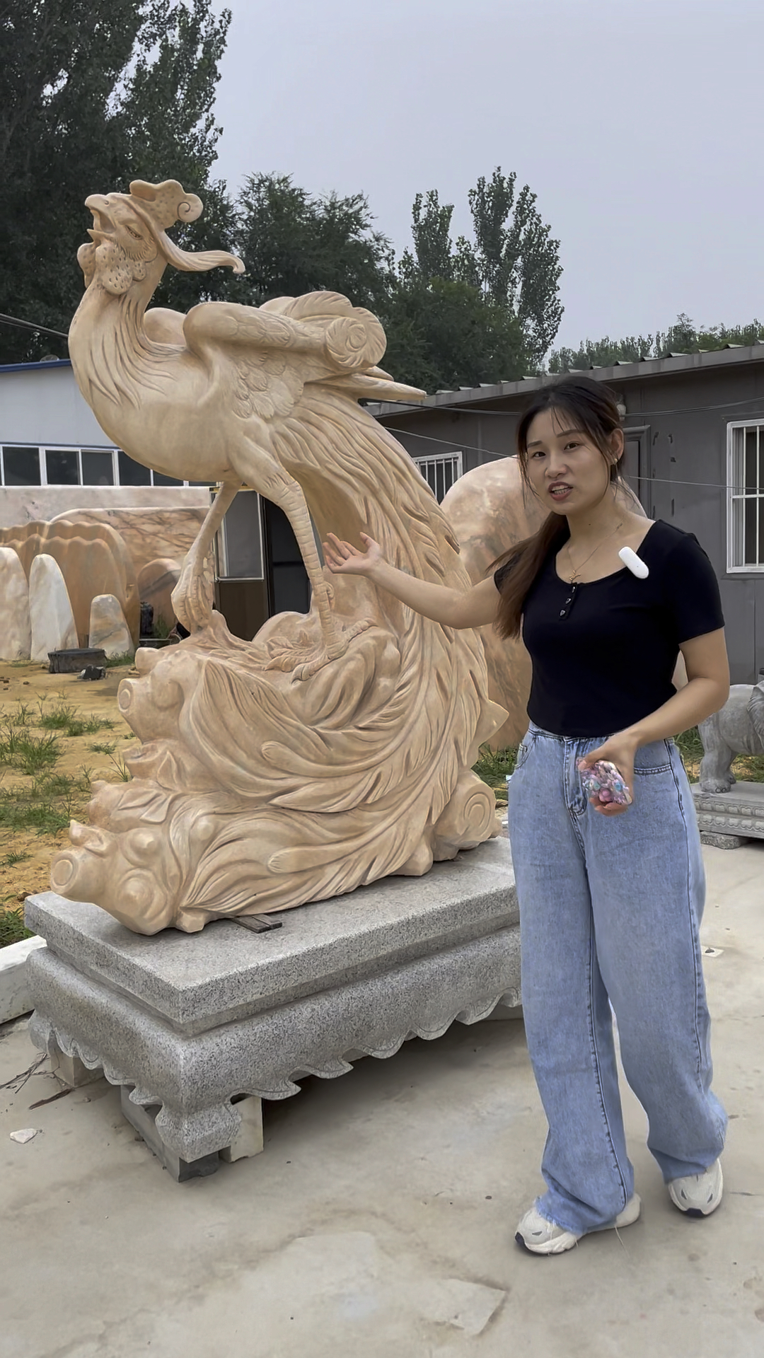 大理石凤凰石雕