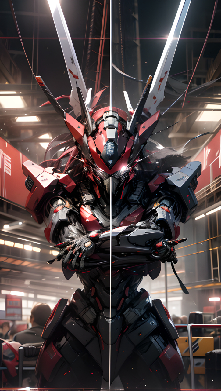 红色激光武士#ai绘画# #机甲# #高达