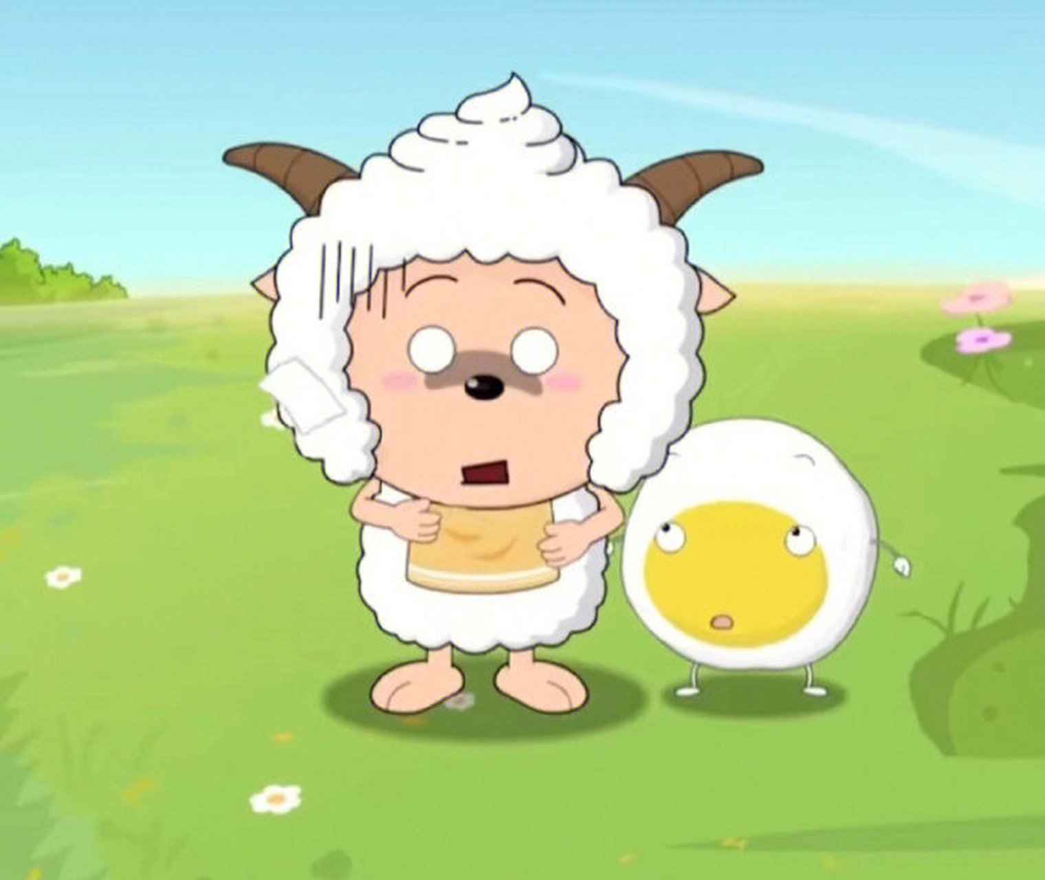 懒羊羊的宠物蛋蛋好萌[嘻嘻]