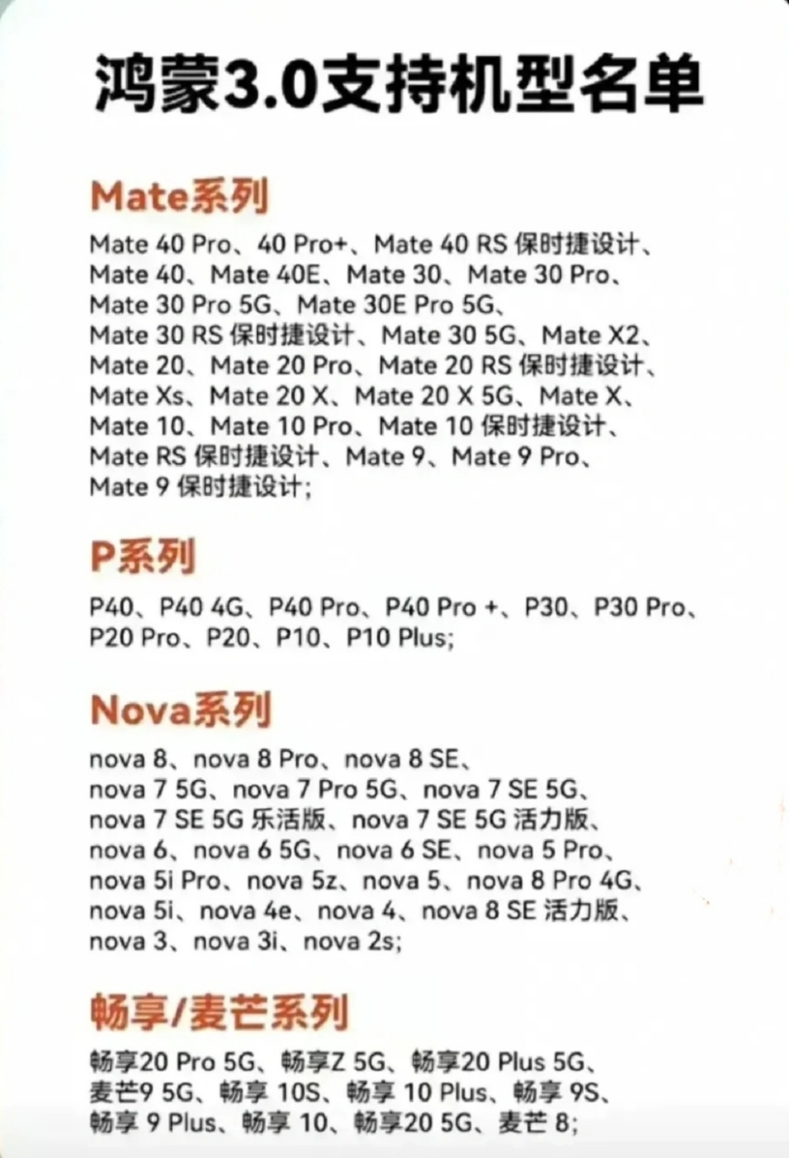 鸿蒙3.0支持机型名单出炉 心心念念的鸿蒙3