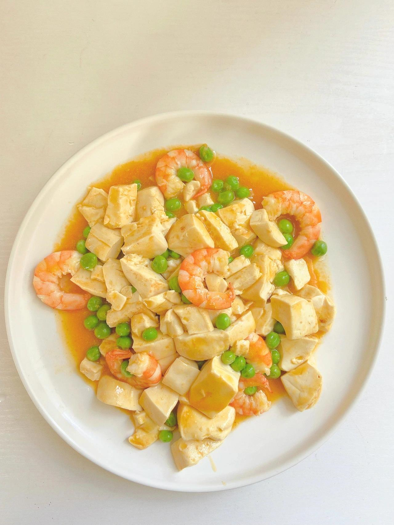 打卡虾仁烩豆腐,鲜嫩美味,好吃无负担