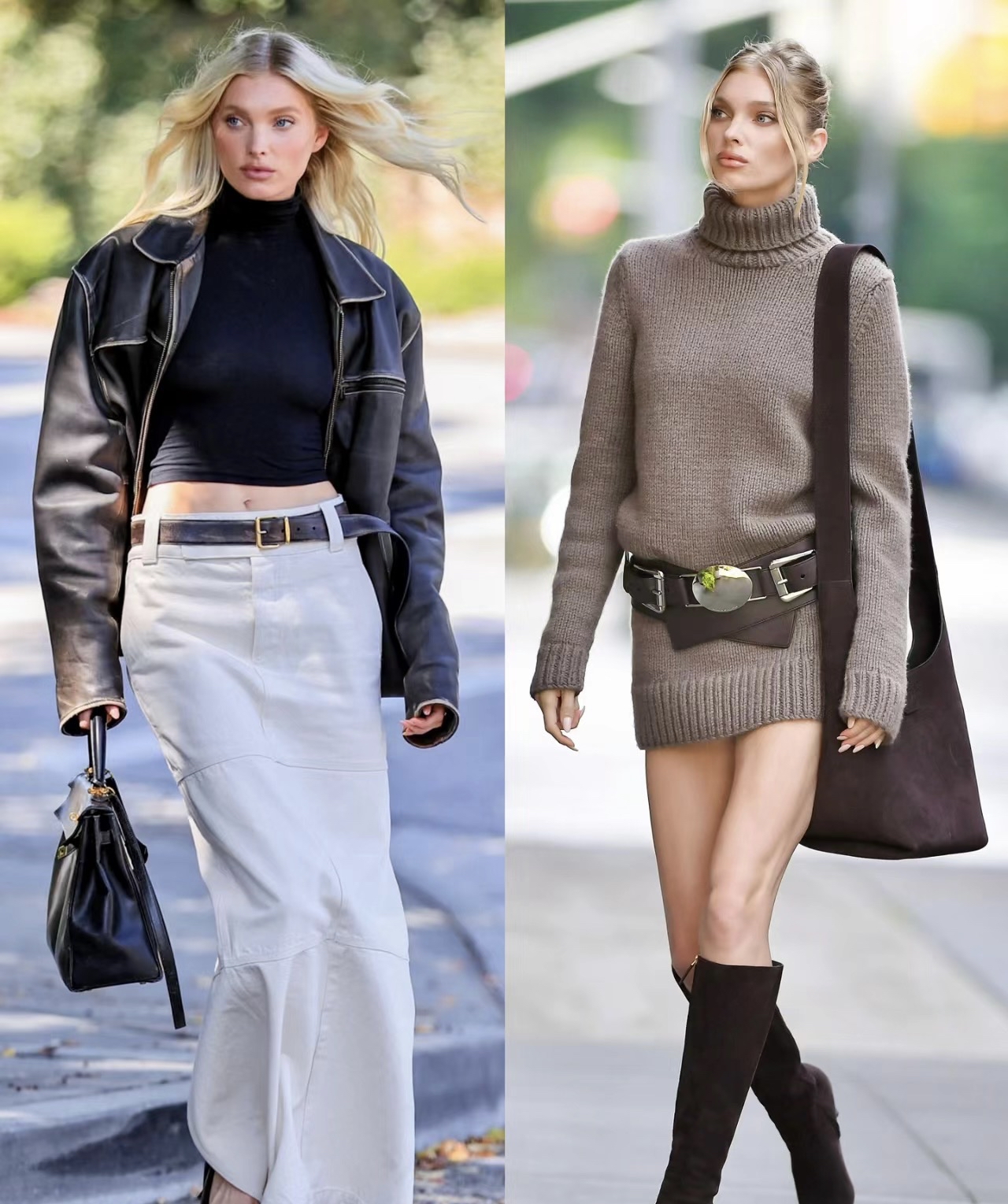 超模elsa hosk以其时尚敏锐个人风格而闻名,下面是她秋日穿搭