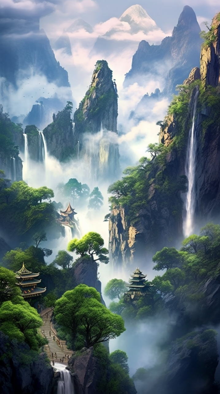 神仙圣地#ai绘画# #场景# #风景