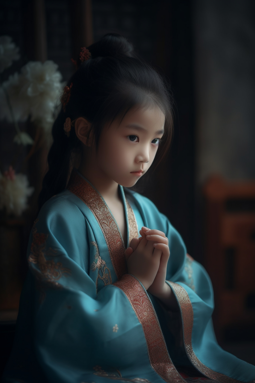 古装汉服萌娃#ai绘画# #小美女# #壁纸