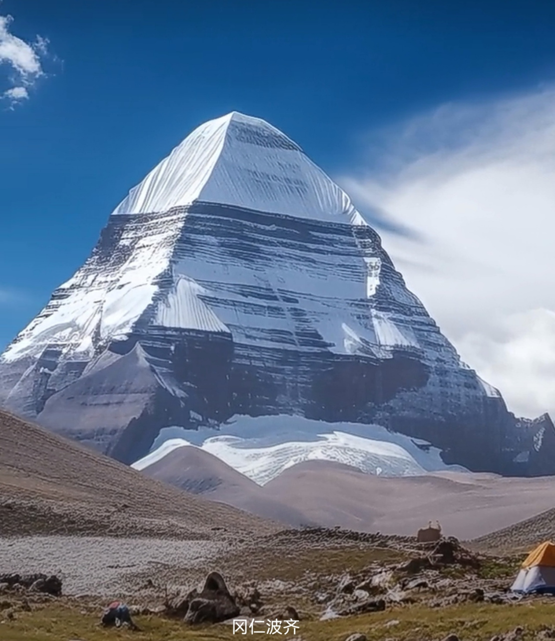 拍摄角度不一样的冈仁波齐  冈仁波齐峰是世界公认的神山,同时被印度