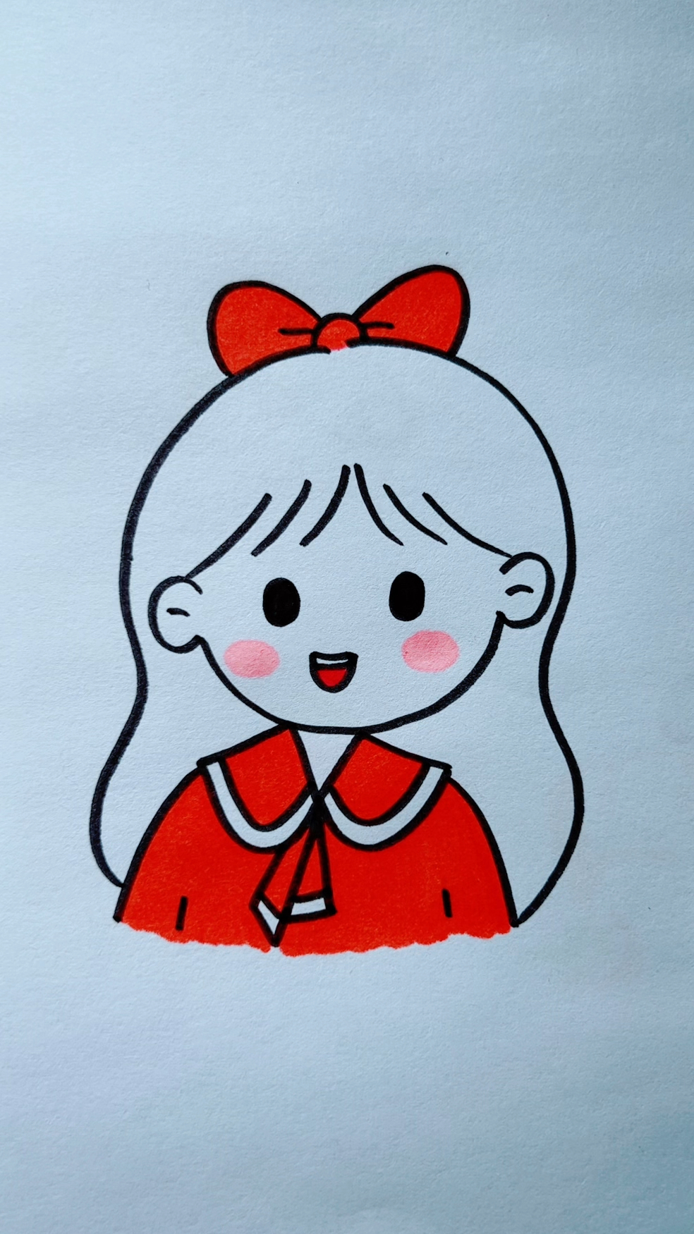 简单几笔画小女孩