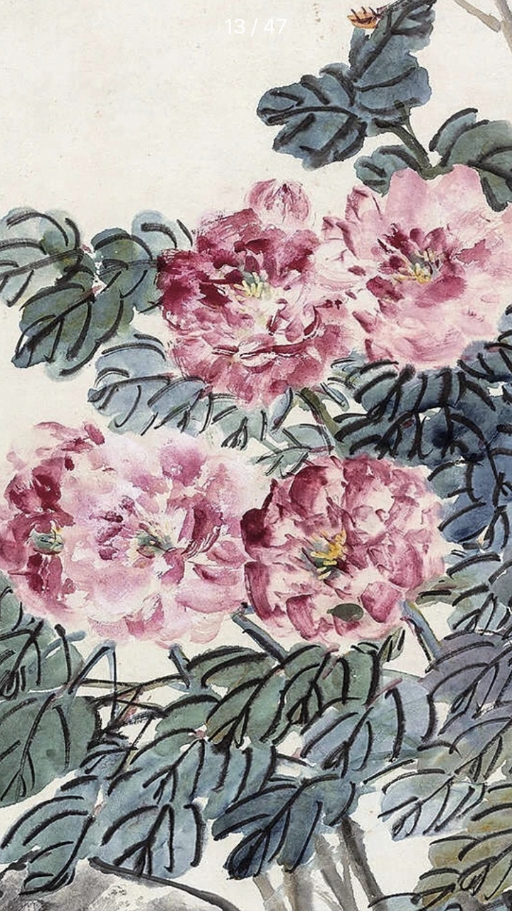 海派名家王一亭牡丹,花鸟#艺术# #收藏# #国画# @陈静画牡丹