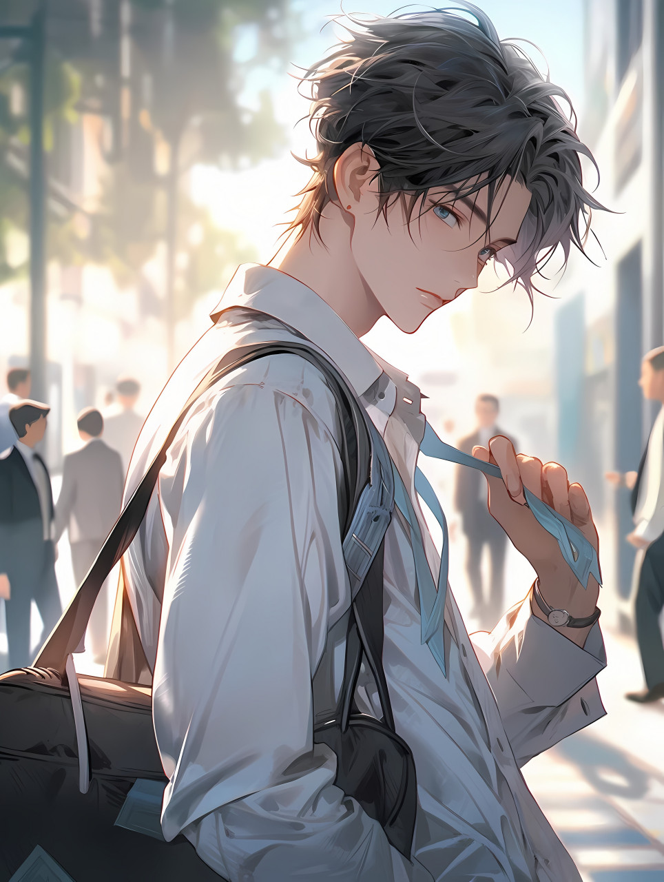 校园文里的帅气学长 #二次元# #ai共创计划# #ai绘画