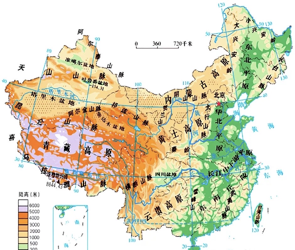 对内来看,青藏高原可以分为6个小板块,分别是羌塘高原,藏南谷地