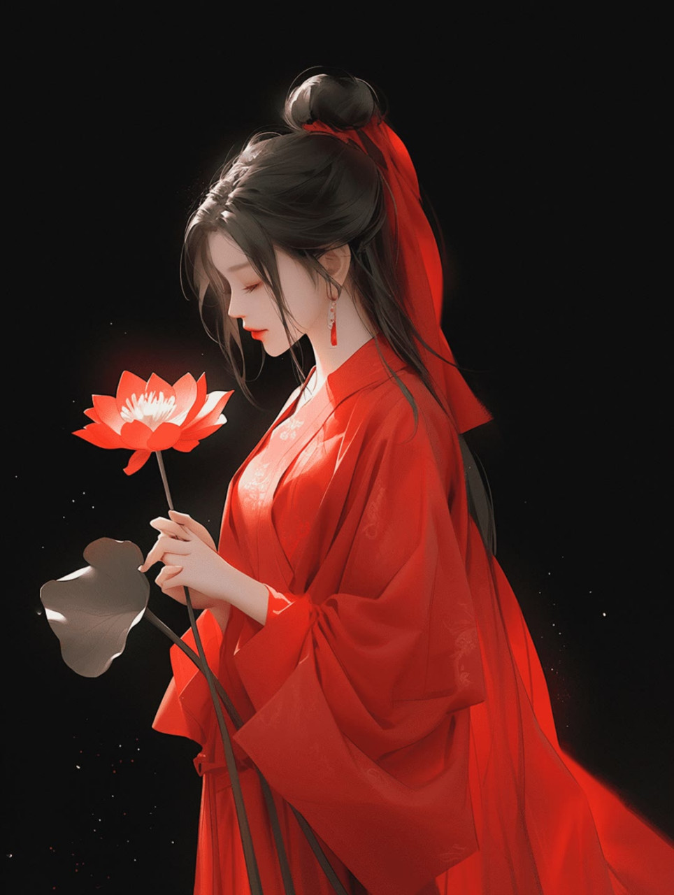 古风美女:一带红裙随风散,世间绝色尽妩媚.#头像# #微信头像