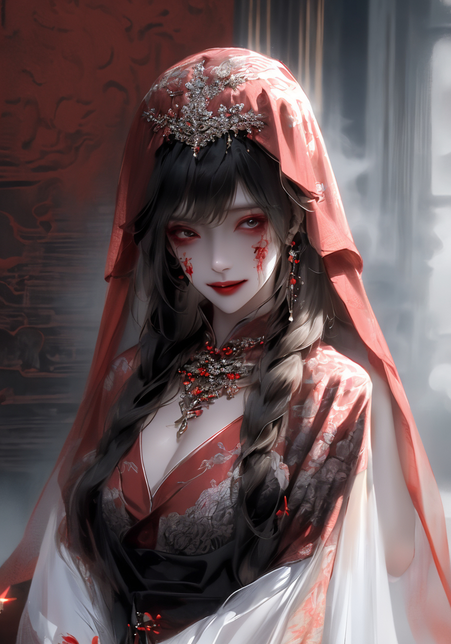 鬼新娘#ai绘画# #恐怖# #美女