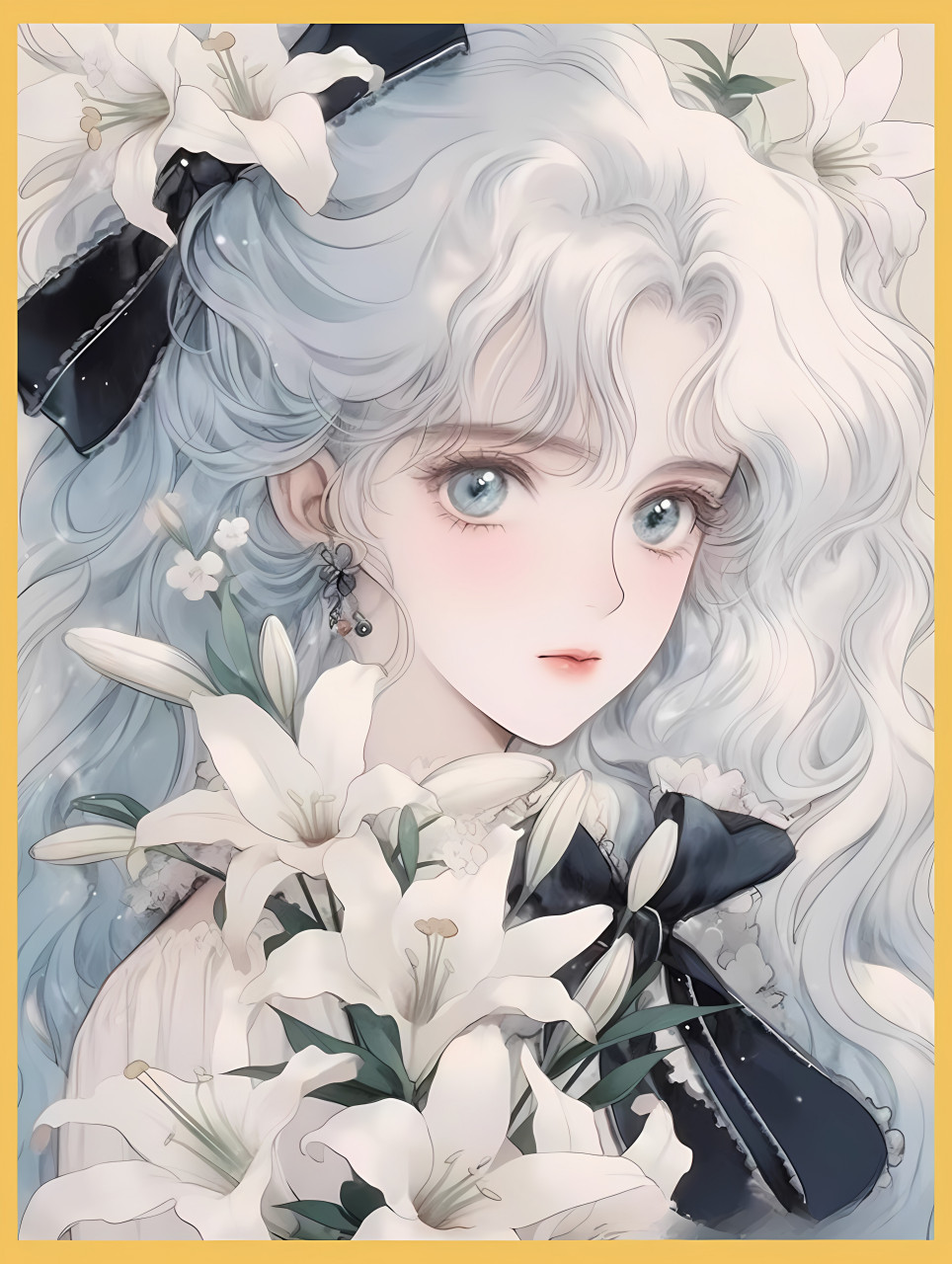 百合花少女 #二次元# #ai绘画# #ai共创计划